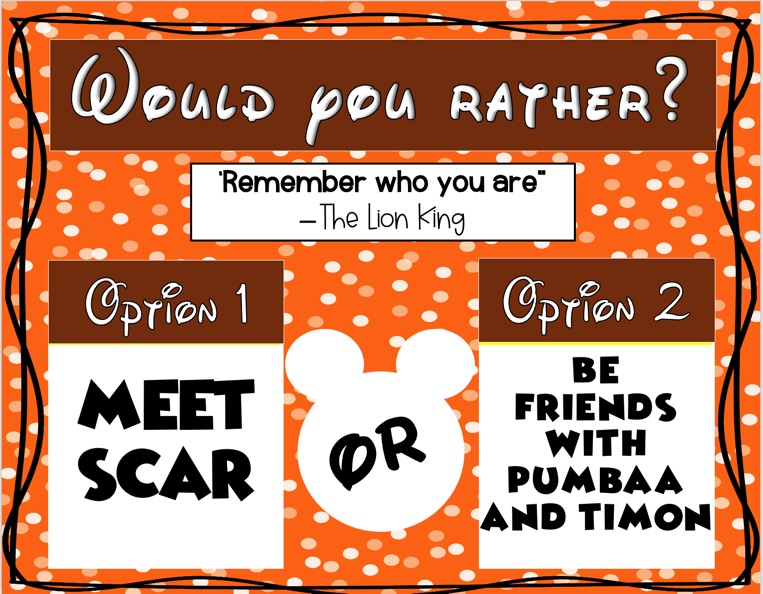 Would You Rather Disney