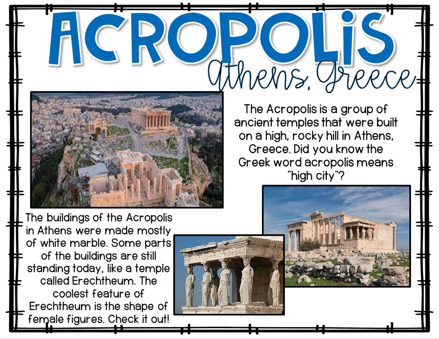 Greece virtual field trip that includes Acropolis