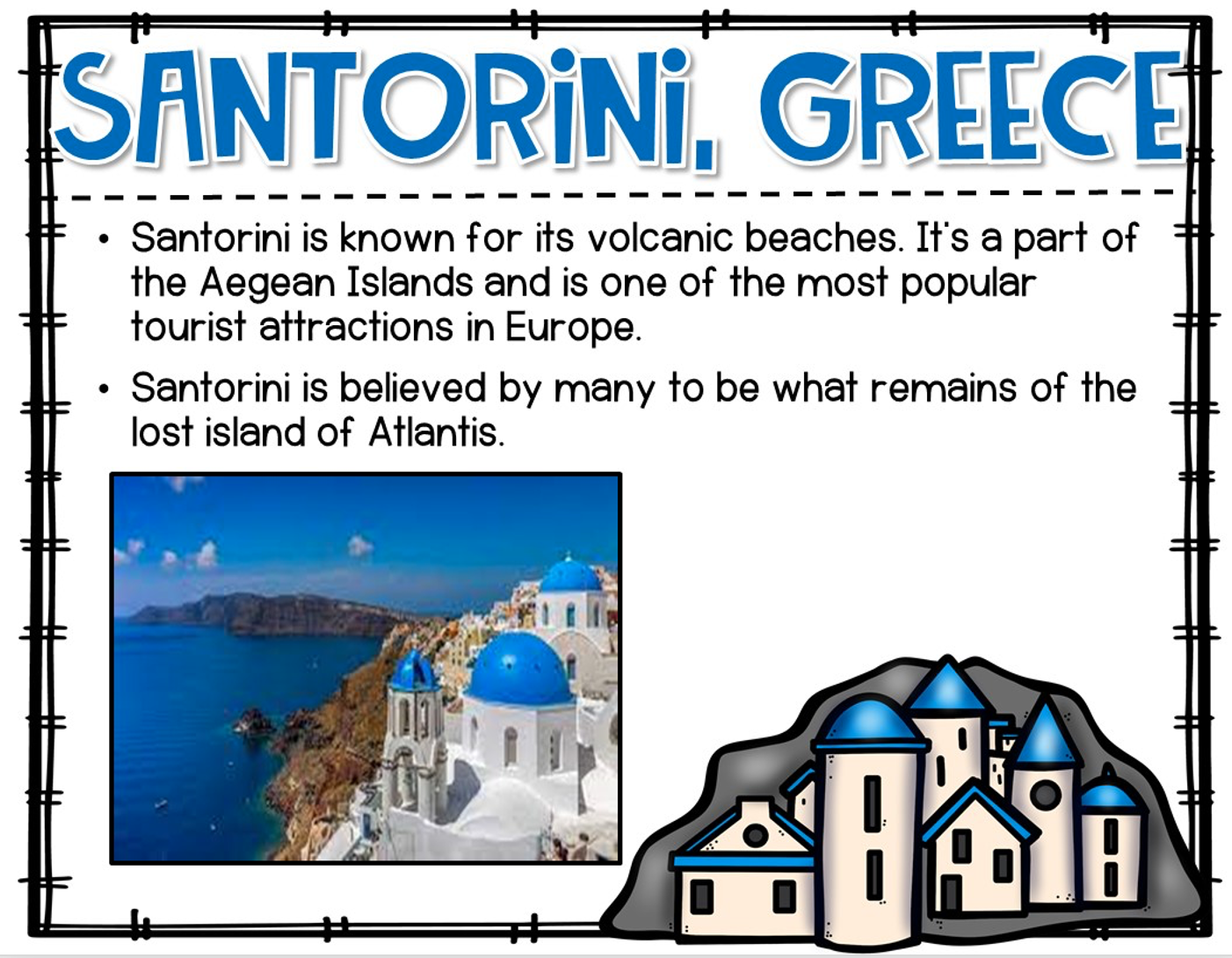 Virtual field trip to ancient Greece includes learning about Santorini.